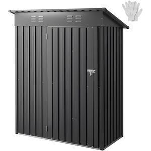 VEVOR 5 x 3 FT Metal Garden Shed, Storage Building with Lockable Door & 2 Louver Vents, Sloped Roof Metal Outdoor Storage Shed, Tool Sheds Outdoor Storage for Backyard, Garden, Patio, Bike, Gray