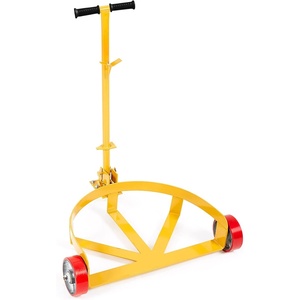 VEVOR 55 Gallon Drum Dolly, 1,200 Pounds Capacity Oil Drum Cart with 3 Smooth-Rolling Wheels and Labor-Saving Handle, Heavy Duty Q235 Steel Barrel Drum Dollies for Garages Warehouse Workshop