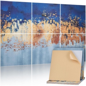 VEVOR 6 Pack Art Acoustic Panels, 70.87 x 47.24 x 0.4 inch Soundproof Wall Tiles, Self Adhesive Decorative Sound Dampening Absorbing Boards for Home, Office, Studio, Gaming Room,Theater, Earth(Art – Oil Painting)