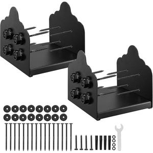 VEVOR 6×6 Post Base 2 Pcs, Inner Size 5.9×5.55 inch / 150×141 mm Post Brackets, Heavy Duty Carbon Steel Decking Posts, Wood Posts Brackets for Pavilion Deck Railing Support Deck Base Plate, Black(8×8 2pc)