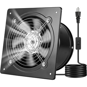 VEVOR 8 Inch Exhaust Fan, 576 CFM High Velocity Wall Mount Vent Fan with On/Off Control, Low Consumption, Portable Ventilation Extractor for Attic,Garage,Basement,Workshop,Kitchen, Chicken Coop,Black(9.84 x 9.84 x 5.91 in)