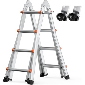 VEVOR 9.5 FT Telescoping Ladder – Compact & Portable Aluminum Extension Ladder, 330lb Load Capacity for Home, Roof, Stairs, Indoor & Outdoor Use(20.28 x 7.87 x 54.92 in)