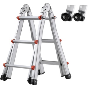 VEVOR 9.5 FT Telescoping Ladder – Compact & Portable Aluminum Extension Ladder, 330lb Load Capacity for Home, Roof, Stairs, Indoor & Outdoor Use(9.5 FT)