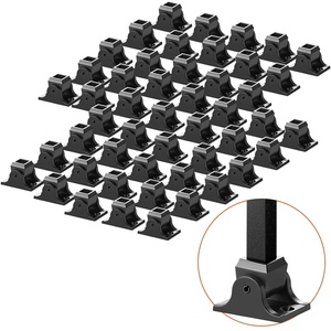 VEVOR Aluminum Alloy Baluster Slant Shoes, 50 Pcs, Anti‑Corrosion Coating with Screw Holes, for 1/2 Inch Square Staircase Spindles, Black (Screws Sold Separately)