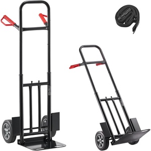 VEVOR Aluminum Hand Truck, Heavy-Duty Hand Truck Dolly with Non-Slip Wheels & Handle, 500 LBS Aluminum Alloy Portable Trolley Dolly with Tie-Down Strap for Moving Home, Office, Warehouse(600LBS)