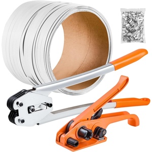 VEVOR Banding Strapping Kit, Heavy Duty Banding Sealer Tool with 3200 ft Length PP Band, 1000 Metal Seals, 50 Corner Protectors, Plastic Pallet Packaging Strapping Kit for Warehouse/Shipping/Moving(330 ft x 1/2 in)