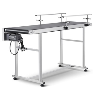 VEVOR BeltConveyor, 59 x 19.7 inch Conveyor Table, Heavy Duty Stainless Steel Motorized Belt-Conveyor for Inkjet Coding Applications Powered PVC Belt Anti-Static Adjustable Speed (Double Guardrail)(59 x 15.7 inch)