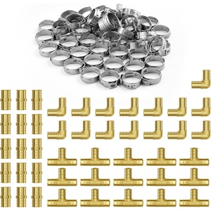 VEVOR Brass Pipe Fittings Clamp-style,Elbow,3/4″ 50PCS(Combination)