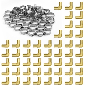 VEVOR Brass Pipe Fittings Clamp-style,Elbow,3/4″ 50PCS(Elbow)