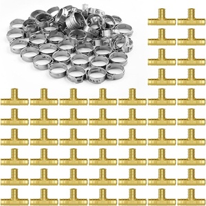 VEVOR Brass Pipe Fittings Clamp-style,Elbow,3/4″ 50PCS(Tee)