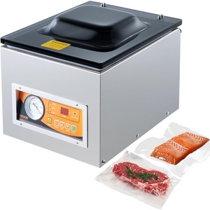 VEVOR Chamber Vacuum Sealer, 260W Sealing Power, Vacuum Packing Machine for Wet Foods, Meats, Marinades and More, Compact Size with 10.2 in Sealing Length, Applied in Home Kitchen | Stainless Steel Machine for Wet Foods, Meats, Marinades & More, Compact Size with 10.2″ Seal Length, Applied in Home Kitchen(silver)