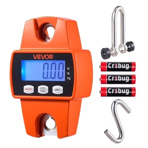 VEVOR Digital Crane Scale, 660 lbs/300 kg, Industrial Heavy Duty Hanging Scale with Cast Aluminum Case & LCD Screen, Handheld Mini Crane with Hooks for Farm, Hunting, Fishing, Outdoor, Garage (Orange)(Orange)