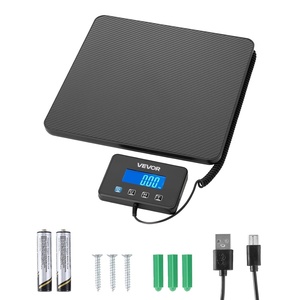 VEVOR Digital Shipping Scale, 110 lbs x 0.07 oz. Heavy Duty Postal Scale with Timer, Tare, Hold Function, 90° Foldable LCD Screen Package Scale for Laggage, Home, Post Office, AC/DC Powered, FCC Liste(440Lbs)