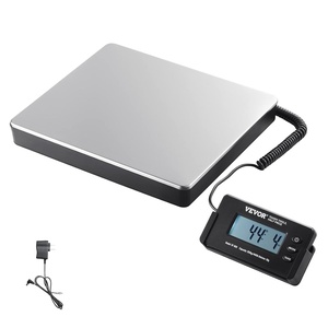 VEVOR Digital Shipping Scale, 440 lbs x 1.7 oz. Heavy Duty Postal Scale with Timer, Tare Function, HD LCD Screen Portable Package Scale for Luggage, Home, Post Office, AC/DC Powered, FCC Listed(12*10in)