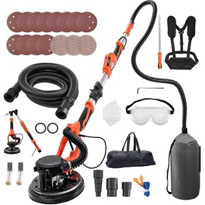VEVOR Drywall Sander, 1010W Electric Drywall Sander, Popcorn Ceiling Removal Tool with 7 Variable Speed 1000-2200 RPM, Double-Deck LED Light, Foldable & Extendable Handle, 15 Sanding Discs, Dust Hose(1150W+5 Variable Speed 800-1700RPM)