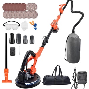 VEVOR Drywall Sander, 1010W Electric Drywall Sander, Popcorn Ceiling Removal Tool with 7 Variable Speed 1000-2200 RPM, Double-Deck LED Light, Foldable & Extendable Handle, 15 Sanding Discs, Dust Hose(450W Cordless+7 Variable Speed)