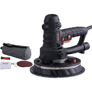 VEVOR Drywall Sander, 800W Electric Sander with 12 Sanding Discs, Variable Speed 1200-2300 RPM Wall Sander with Automatic Vacuum Dust Collection System, Double LED Lights, Dust Bag, Detachable Edge(Upgraded 800W+12 Sanding Discs)