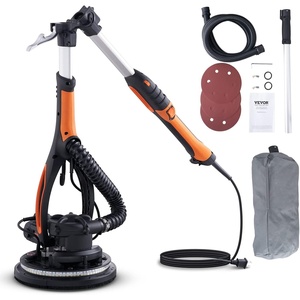VEVOR Drywall Sander, 800W Electric Sander with 12 Sanding Discs, Variable Speed 1200-2300 RPM Wall Sander with Automatic Vacuum Dust Collection System, Double LED Lights, Dust Bag, Detachable Edge(900W)