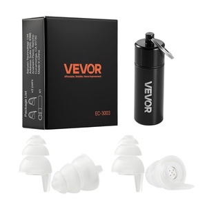 VEVOR Ear Plugs for Sleeping Noise Cancelling, NRR 25 dB Reusable High Noise Reduction Earplugs, Flexible Silicone Soft Earplug with 12 Ear Tips in M/L, for Sleeping, Working, Studying & Traveling(Semi-transparent)