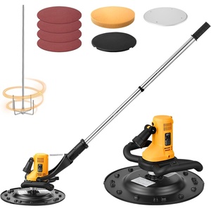 VEVOR Electric Power Trowel, 800W Concrete Finishing Machine Corded with Mixing Rod, 6-Speed Adjustable 120–200 RPM, Steel & Plastic Trowel Discs, Extension Handle, Floor Smoothing Cement Finisher
