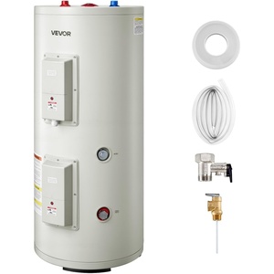 VEVOR Electric Tank Water Heater, 30 Gallon, 5000W Point-of-Use Hot Water Heater with LED Display, Knob Control, Top Outlet, 240V with T&P Valve for Large Families, Small Commercial Spaces, Gray(30 Gal)