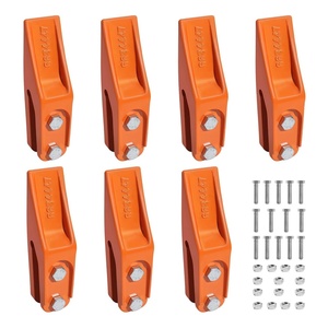 VEVOR Excavator Bucket Teeth with Pins, 7 Pack 684447 Bucket Tooth Set Fits 5/8-in Buckets Edge, Heavy Duty 7.34 in Bolt on Digging Buckets Teeth Replacement for Skid Steer & Mini Excavator(7 pack)