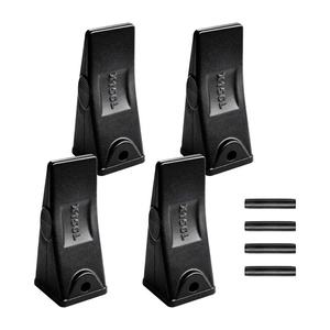 VEVOR Excavator Bucket Teeth with Pins, 7 Pack 684447 Bucket Tooth Set Fits 5/8-in Buckets Edge, Heavy Duty 7.34 in Bolt on Digging Buckets Teeth Replacement for Skid Steer & Mini Excavator(4 pack)