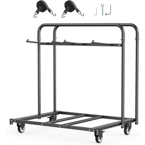 VEVOR Folding Chair Rack, 400 LBS Capacity, Heavy-Duty Chair Cart for 5 Tables+14 Chairs, Chair Storage Dolly Chair Holder w/Swivel Casters and Locking Wheels,for Party Event,Hotel, Matte Black(400 LBS)