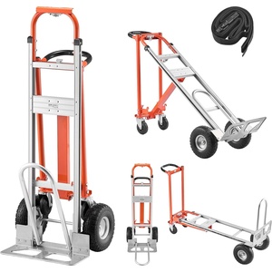 VEVOR Folding Hand Truck, 80 kg Load Capacity, Aluminum Portable Cart, Convertible Hand Truck and Dolly with Telescoping Handle and Rubber Wheels, Ultra Lightweight Super Strong for Moving Warehouse(1000 lbs)