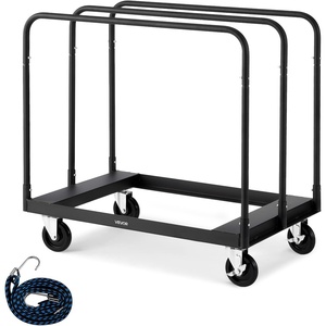 VEVOR Folding Table Cart, Heavy Duty Table Dolly 1800 lbs, Steel Panel Truck Cart with 5 inch Swivel Casters, Lumber Drywall Dolly with Straps for Party Events, Hotel, Factory, Warehouse(1800 LBS)