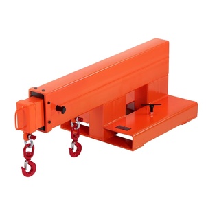 VEVOR Forklift Jib Boom Crane, 6000lbs Capacity, Manual Telescoping Boom Extends Up to 56.1 inches, Forklift Mobile Crane with 2 Hooks, Adjustable Forklift Crane Attachment for Warehouse, Factories(5500 LBS)