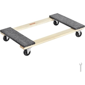 VEVOR Furniture Dolly, 1000 lbs Load Capacity, 18″ x 30″, 4 x 3 PP Swivel Casters, Heavy Duty Hardwood Furniture Moving Dolly, Mover’s Dolly, Moving Cart with Wheels for Heavy Furniture, 1 Pack(30in x 18in-1 Pack)
