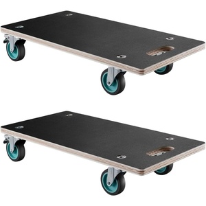 VEVOR Furniture Dolly, 551 lbs Load Capacity, Furniture Moving Dollies with 4 TPR Silent Wheels, Rectangle Multifunctional Flat Dolly for Piano Furniture Couch Washing Machine Fridge, 2 Pack, Black(22.6 x 11.4 x 4.6 in)