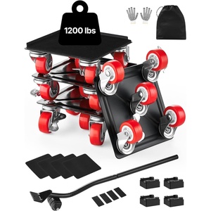 VEVOR Furniture Dolly, Heavy Duty Furniture Movers with 5 x 360° Rotation Wheels, Carbon Steel Panel, Furniture Lift Slider Tool Set for Appliances, Sofa, Fridge, Washing Machine(Medium (5.3” x 5.3”))