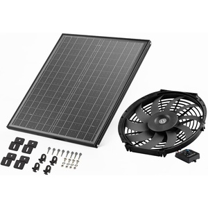 VEVOR Gable Mount Fan, 12 Inch Solar Power Attic Exhaust Fan with Adjustable Thermostat & Outer Mesh, 1300 CFM House Ventilator Cools Up to 1850 Sq.Ft, Quiet Ventilation for Roof, Garage, Shop, Black