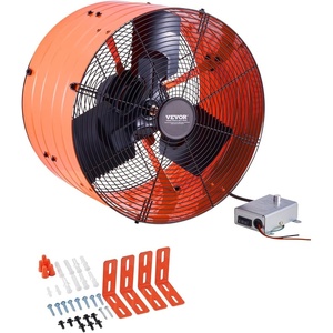 VEVOR Gable Mount Fan, 16 Inch Attic Exhaust Fan with Adjustable Thermostat & Outer Mesh, 2940 CFM House Ventilator Cools Up to 4200 Sq.Ft, Quiet Ventilation for Roof, Garage & Shop, Vibrant Orange(2940CFM)