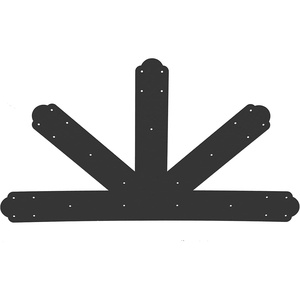 VEVOR Gable Plate, Black Powder-Coated Truss Connector Plates, 12:12 Pitch Gable Bracket, 4 mm / 0.16″ Steel Truss Nail Plates, Decorative Gable Plate with Bolts for Wooden Beam Use(12:12)