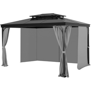 VEVOR Gazebo Curtains Outdoor, Fit Most 12′ x 10′ x 6.7′ Gazebos, 4-Panel Sidewall Gazebo Privacy Curtains with Zippers, Outdoor Curtain Replacement for Patio Canopy, Only Curtain, Khaki(Gray)