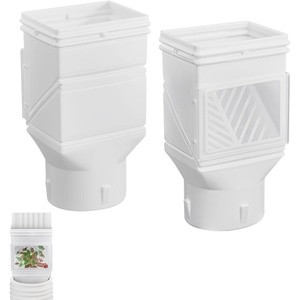 VEVOR Gutter Downspouts, Downspout Diverter Rainwater Collection System Fits for 2×3 or 3×4 Inch Standard Inlet and Φ4inch Outlet, Flexible Rain Water Barrel Kit with Mesh Screen & Transparent, White