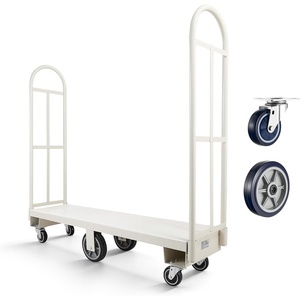 VEVOR Heavy Duty Platform Truck, 2000 LBS Industrial Steel Flatbed Cart with 360° Swivel Wheels, Platform Push Cart Dolly, Easy Storage for Warehouse/Garage/Moving/Garden (48″ x 24″ x 32″)(60.0 x 16.1 x 59.5 in/ 1525 x 410 x 1510 mm)