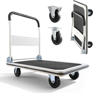 VEVOR Heavy Duty Platform Truck, 2000 LBS Steel Large Flatbed Cart with 360° Swivel Wheels & Brakes, Foldable Platform Hand Push Truck Dolly for Easy Storag/Groceries/Garage/Warehouse (36″ X 24″)(35.4 x 34.3 x 24.0 in /900 x 870 x 610 mm)