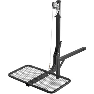 VEVOR Hitch Deer Hoist with Lifting System Platform, 300 lbs Load Capacity, Game Hoist Winch Lift with 2-inch Receiver, 360-Degree Swivel Shaft & Foldable, Hitch-Mounted Deer Hanger for Moving Game(300 lbs)