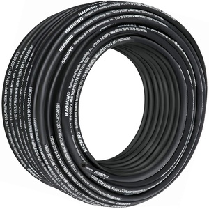 VEVOR Hydraulic Hose 50 Feet Rubber Hydraulic Hoses with 2 High-Tensile Steel Wire Braid, Inner Diameter 1/2 Inch, 5000 PSI Max, Bulk Hydraulic Hose -40 °F to 250 °F, Hydraulic Oil Flexible Hose(328 FT)