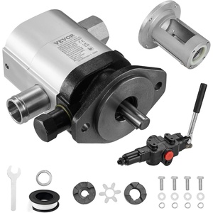 VEVOR Hydraulic Log Splitter Pump Kit, 22GPM, 2 Stage 4000PSI Aluminum Hydraulic Gear Pump, with Valve Coupling Installation Base 3/4” NPT Outlet 3600 RPM, for Small Engine Mounting Log Splitter
