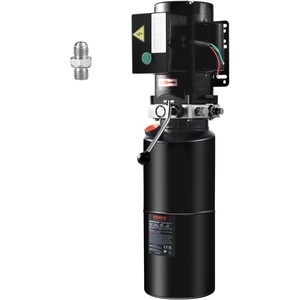 VEVOR Hydraulic Pump Double Acting 4 Way Hydraulic Power Unit Double Solenoid Hydraulic Power Pack 12V DC Hydraulic Power Pump with 4.5Liter Reservoir for Dump Trailer Car Lifting(10 Quart)