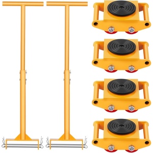 VEVOR Machine Skate, 6T Machinery Skate Dolly, 13228 lbs Machinery Moving Skate, Machinery Mover Skate with 360° Rotation Cap and PU Directional Rollers, Heavy Duty Industrial Moving Equipment, Yellow(6T)