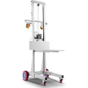 VEVOR Material Lift Winch Stacker, 400 lbs Capacity Pallet Truck Dolly, 51.1 in Max Lifting Height Manual Winch Stacker, Multifunctional Manual Pallet Truck Stacker with Wheels and Adjustable Plate(400lbs)