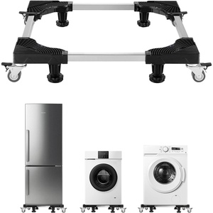 VEVOR Mini Fridge Stand, 27.5″ to 35.4″ Universal Mobile Base with 4 Strong Feet, 4 Locking Swivel Wheels, Adjustable Furniture Mover Mobile Base for Washing Machine, Refrigerator, Washer and Dryer