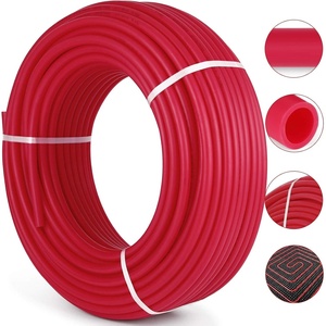 VEVOR PEX-B Pipe 2 Rolls of 1/2 Inch X 300 Feet,Oxygen Barrier Flexible Pipe Tubing,Red&Blue for Hydronic Radiant EVOH Floor Heating, Water Plumbing Applications with Cutter& Clamps(500Ft 1/2″ Red)