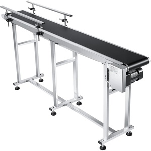 VEVOR PVC Belt Conveyor 71″x 7.8″, Electric PVC Conveyor 110V Adjustable Automatic Speed, Conveyor Machine with Double Guardrail, in Stainless Steel, Industrial Transport Equipment(71″x 7.8″)